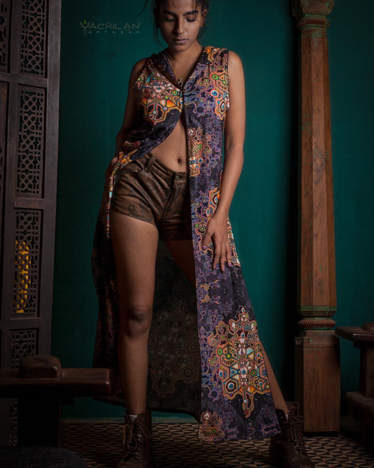 Hooded Long Dress Woman / Viscose - CORALBLAST Yacxilan Artwear